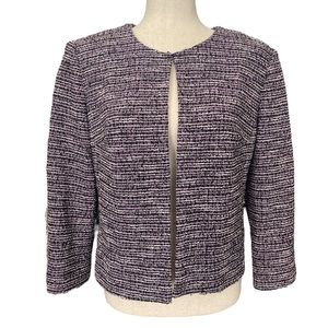 Karl Lagerfeld Black and White Tweed Blazer